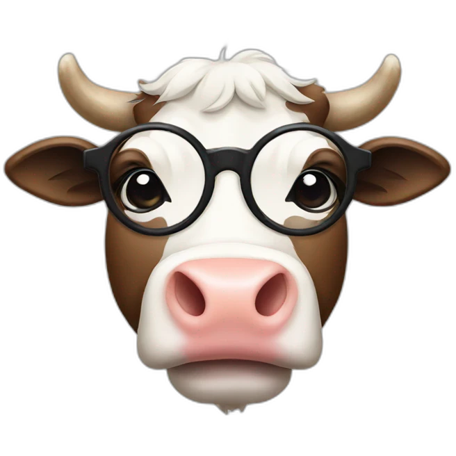 Cow with glasses emoji