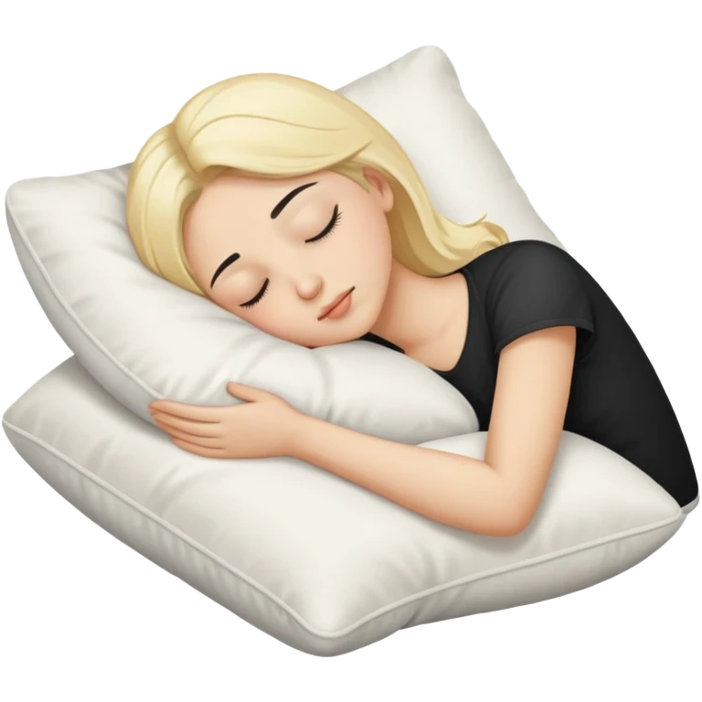 blonde with black hair sleeping on pillow  emoji