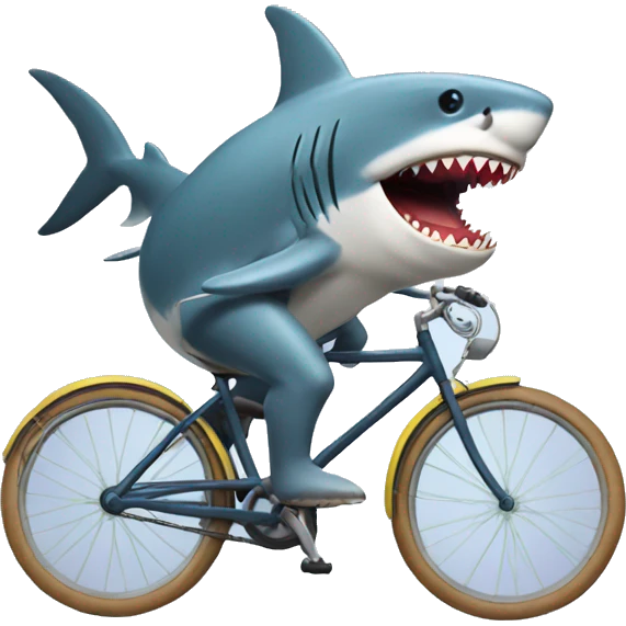 Shark riding a bike  emoji
