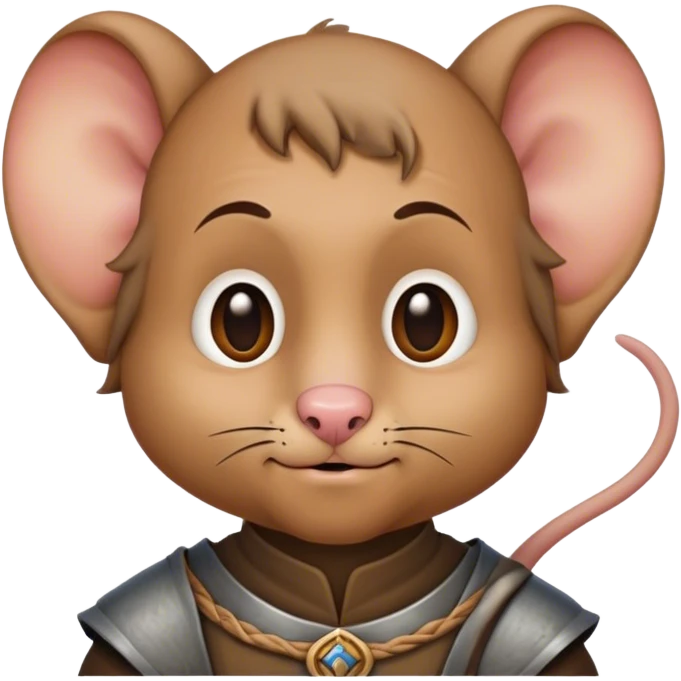 Medieval human merged with mouse facing left emoji