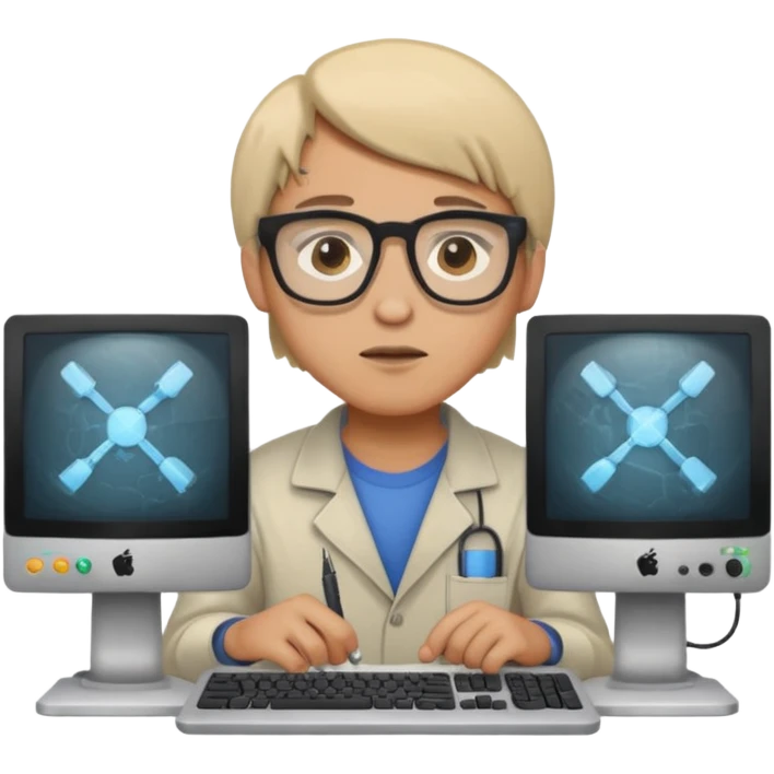 computer technician fixing damage computer emoji