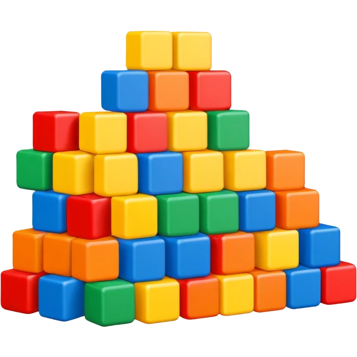 blue children's building blocks, cheerful and minimal, no writing emoji