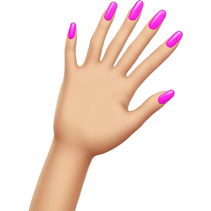 yellow hand with very long pink nails emoji