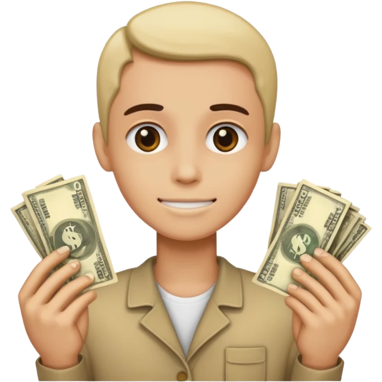 Human body with money as their bones emoji