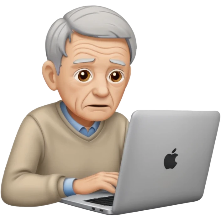 confused old man on a laptop emoji