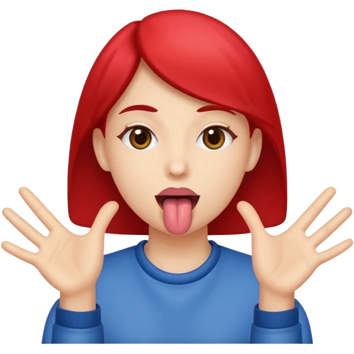 tongue out with hands to the side  emoji