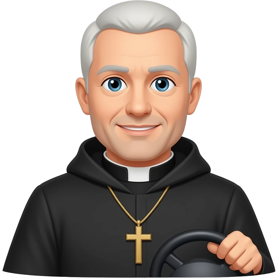 The priest as a taxist emoji
