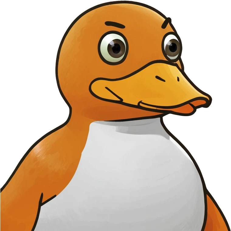 Dwarf orange duck emoji