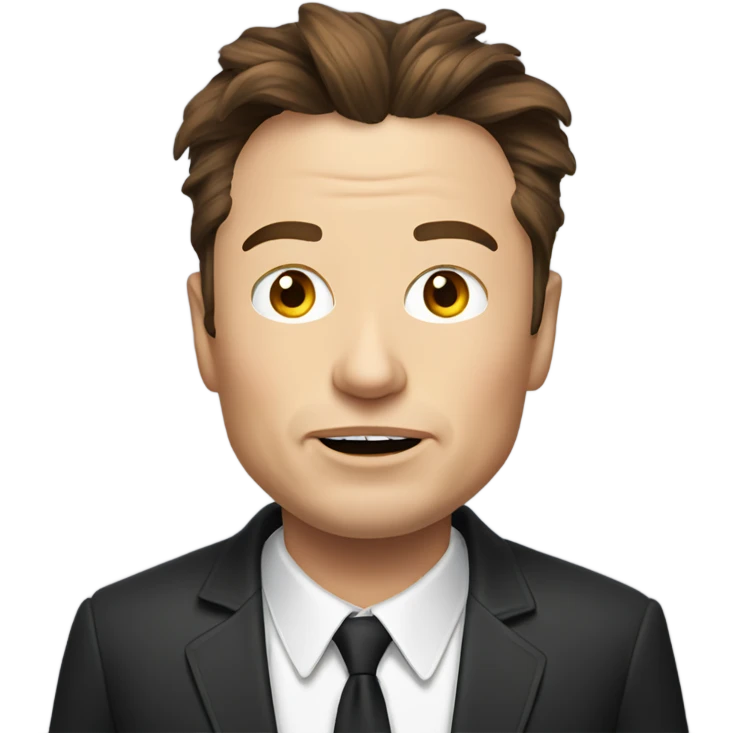 Elon musk with lots of hair emoji