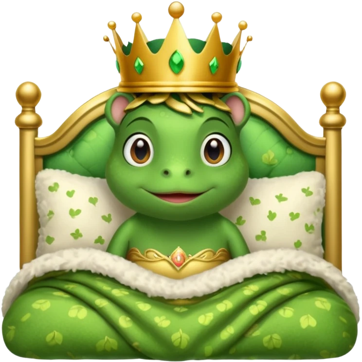 Princess frog in bed emoji
