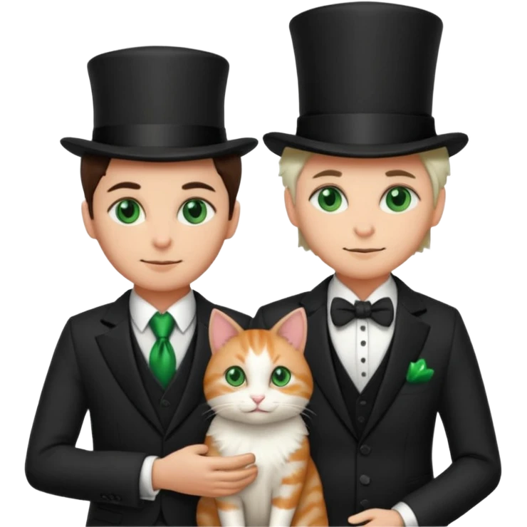 magician couple and their pet cat emoji