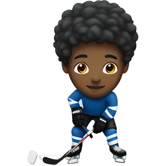 Black guy playing hockey emoji