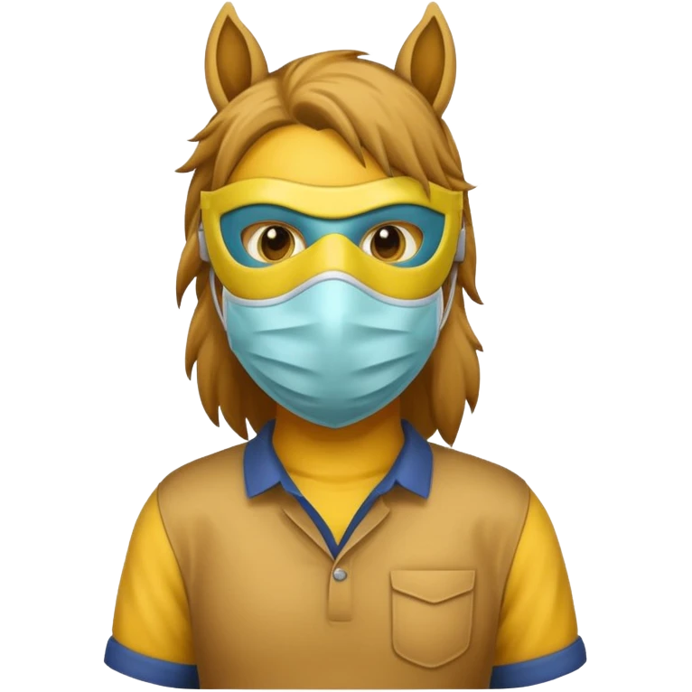 horse with yellow mask and shirt emoji