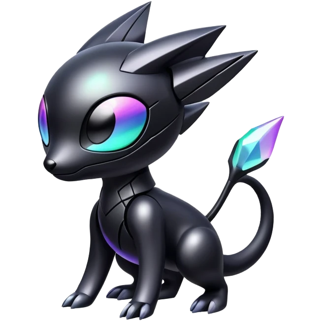 Futuristic Iridescent black dark fakemon emoji