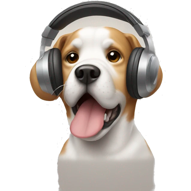Dog wearing headphones emoji
