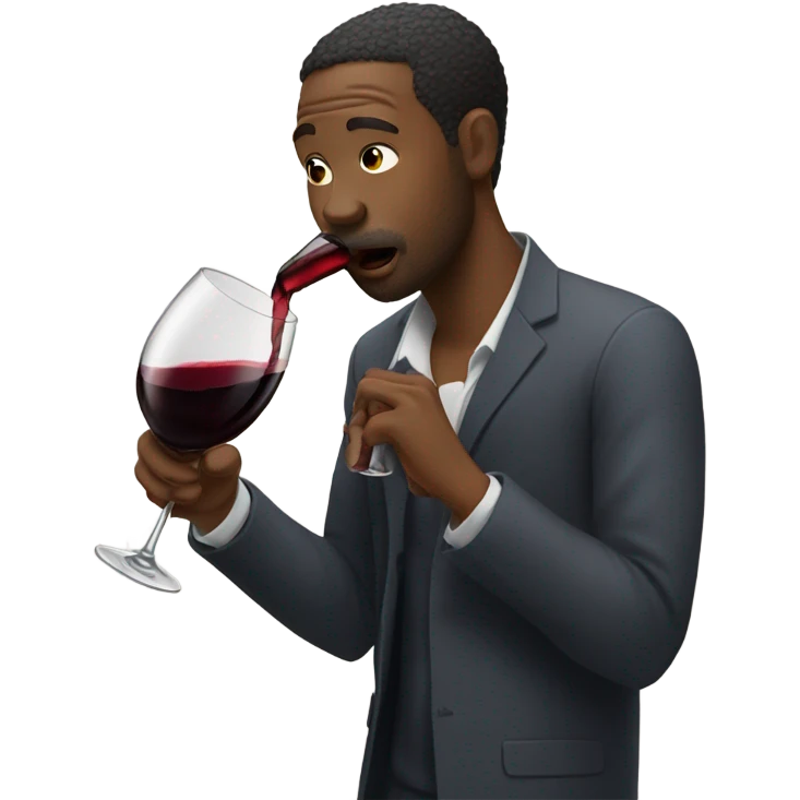 Black man chugging wine emoji