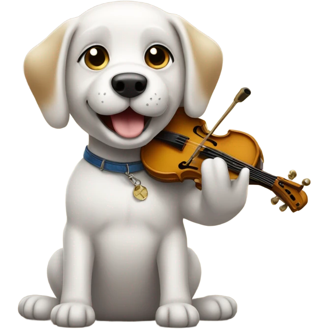 Dog playing a musical instrument emoji