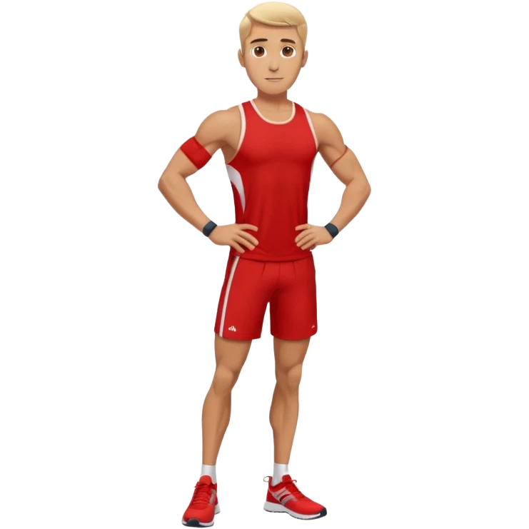 make a tall male runner in red emoji