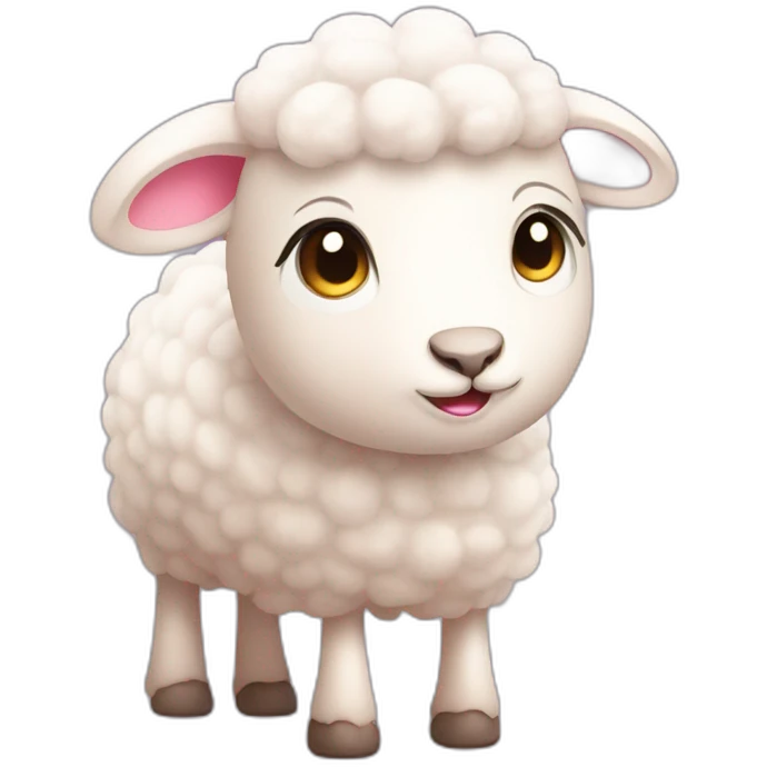 cute sheep with light pink color face emoji