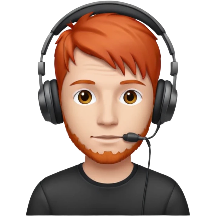 man red head with headphone emoji
