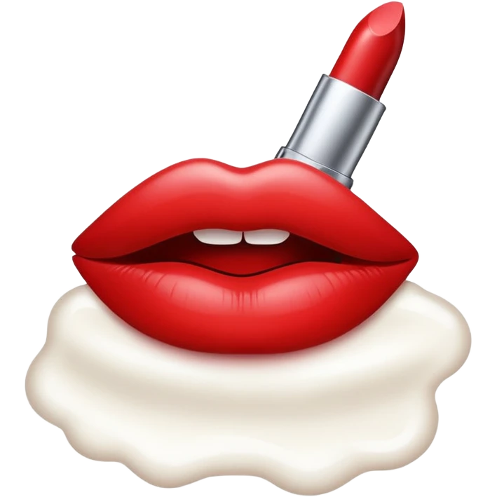 White version of iOS lipstick stain emoji emoji