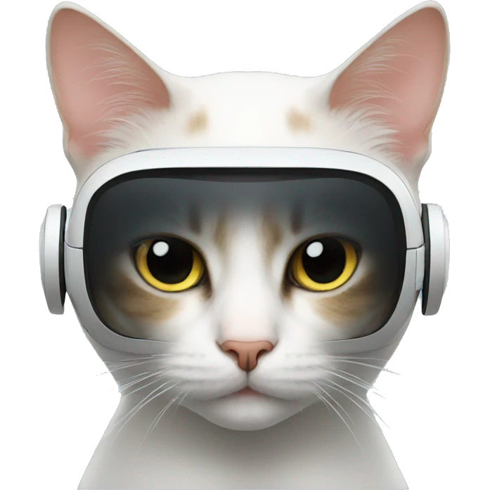 Cat wearing vr emoji
