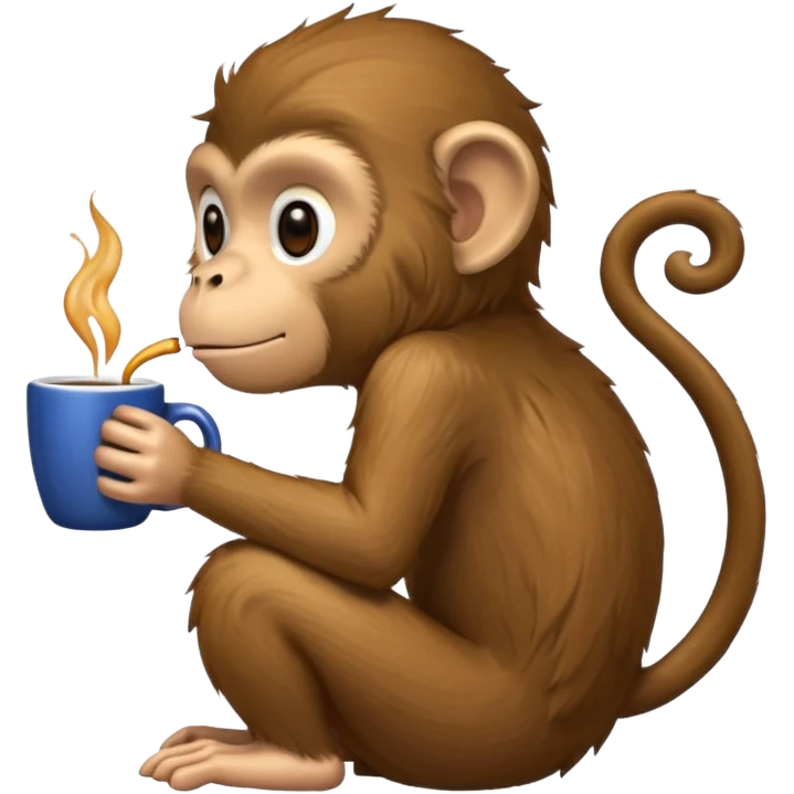 side profile monkey sipping coffee  emoji