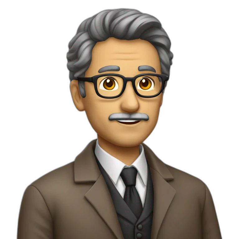 hombre profesor castaño gafas mediana edad emoji