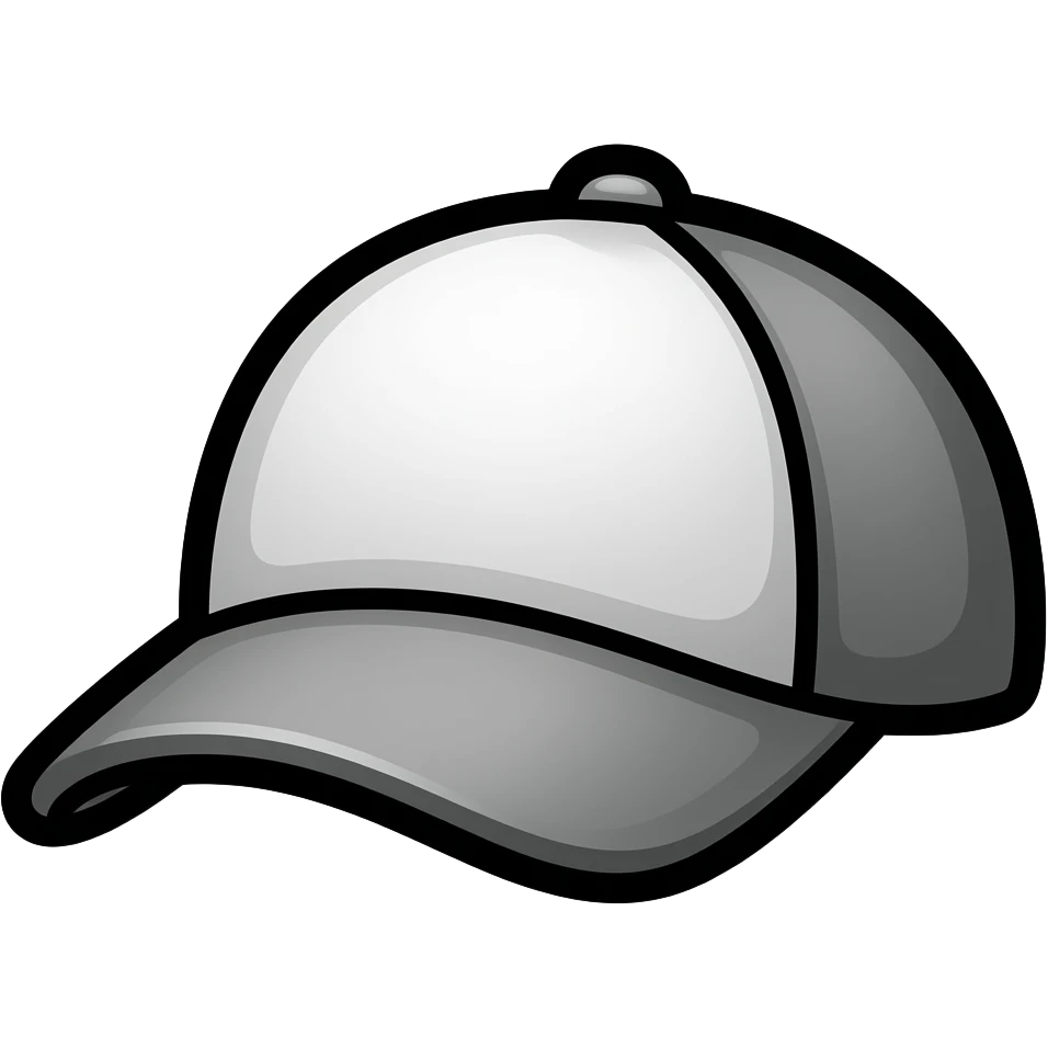 thick black outline, cap emoji, thick black outline, simple cartoon emoji