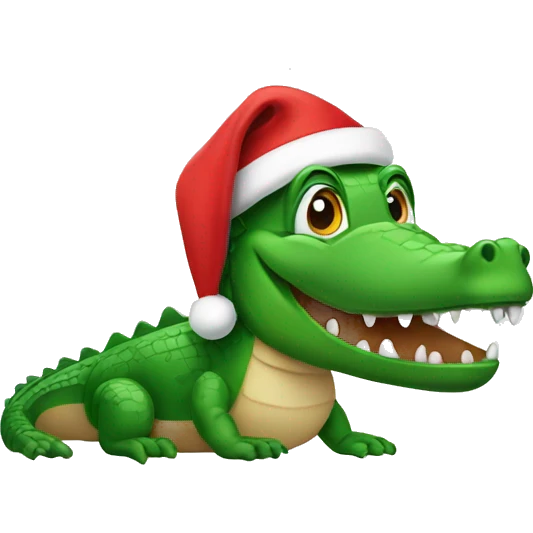 alligator with a santa hat emoji