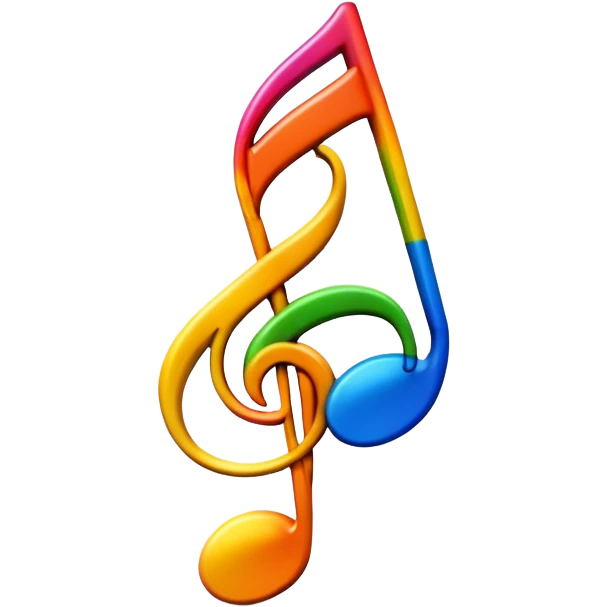 3D goofy music icon logo note  no background unique  emoji
