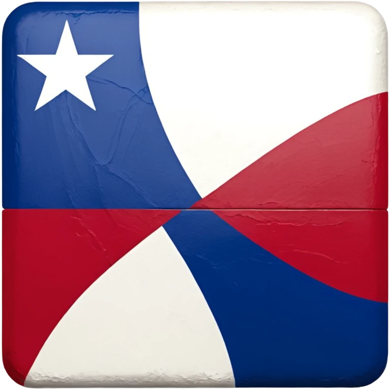 "A" "T" "X" Block letters painted the colors of the Texas state flag emoji