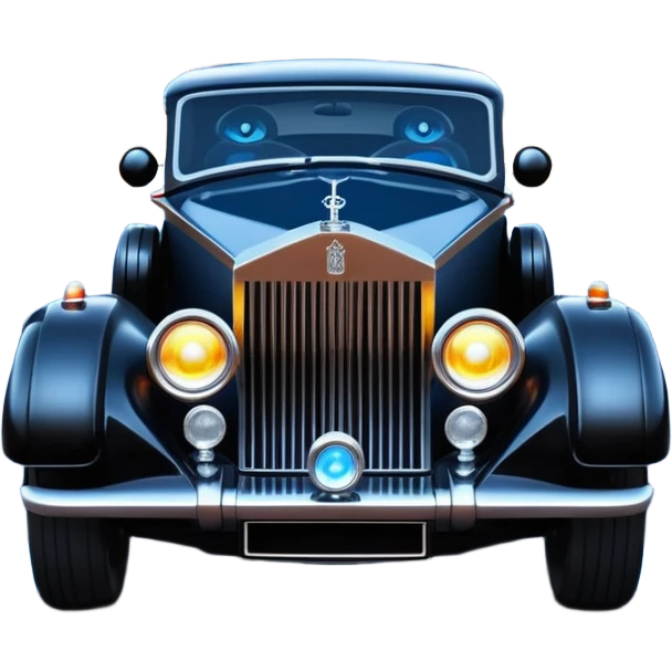  Shining Darth Vader themed 1934 Rolls Royce scary Halloween monster rc car racing dark country road blue futuristic headlights  emoji