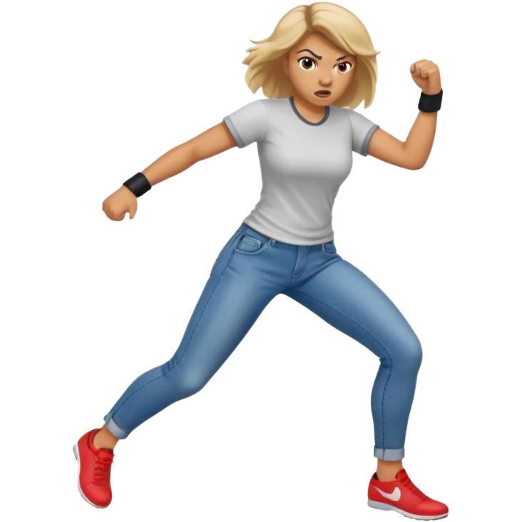 Woman angry kickin emoji