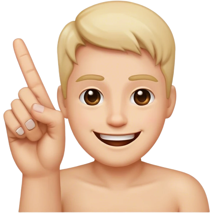 Happy face with middle finger emoji