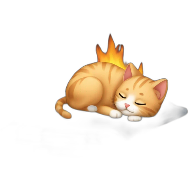 A baby cat that sleeps by the fireplace emoji