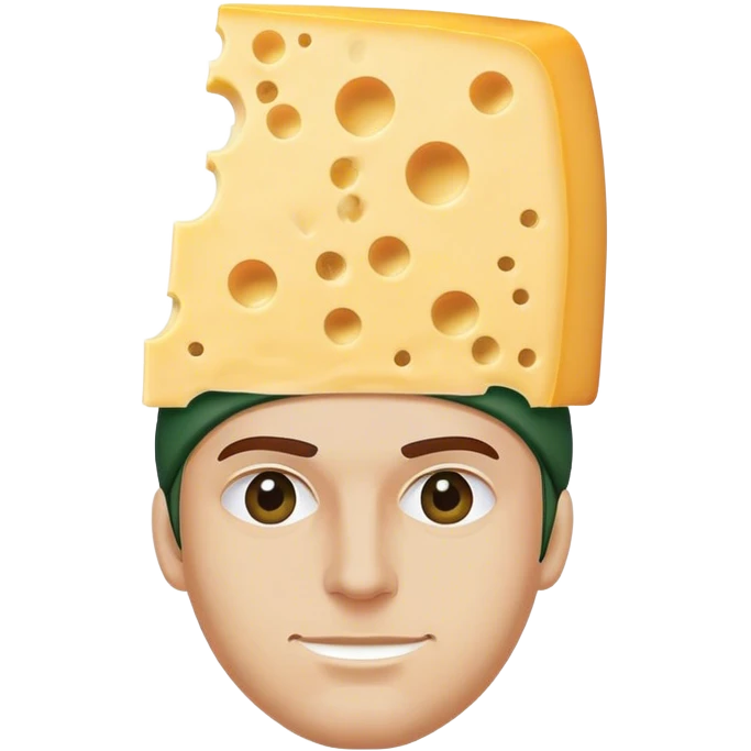 Packers fan with a slice of cheese on his head emoji
