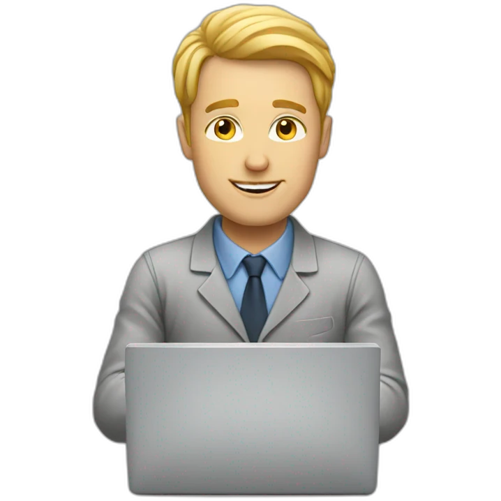 white man working on pc emoji