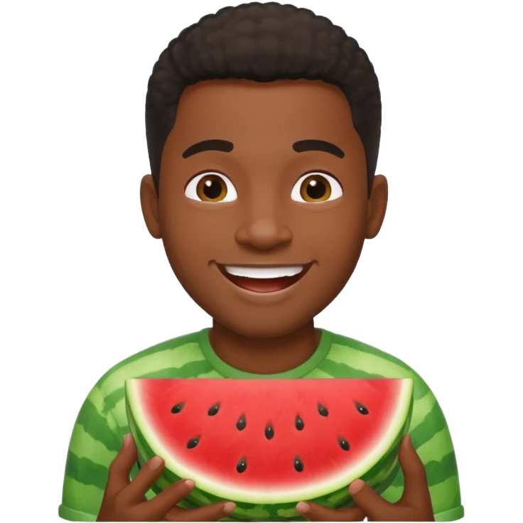 black guy eating watermelon emoji