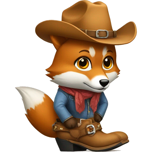 studying fox wearing cowboy boots emoji