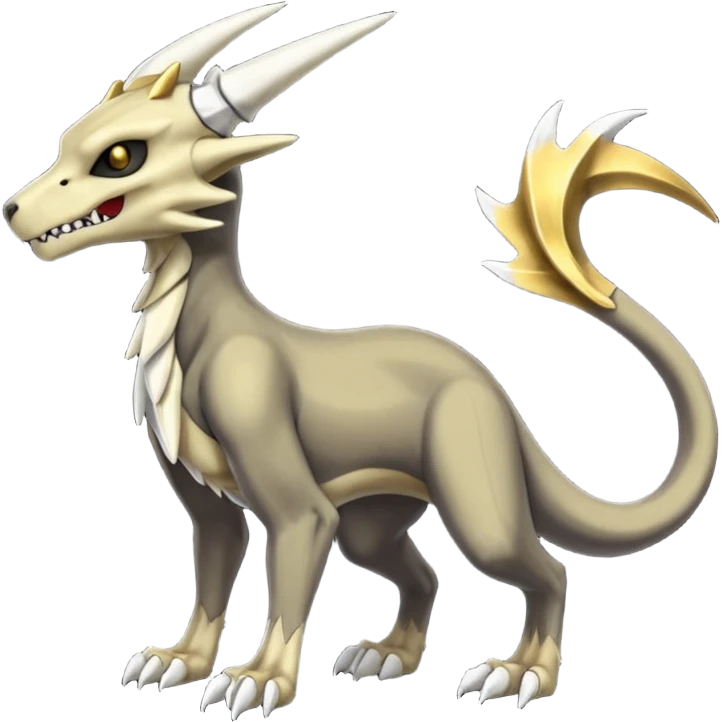 Skeletal Evil Shiny Glowing Cubone-Marowak-Zoroark-Anubis-Wendigo-Fakémon-hybrid-creature (full body), 4 legs emoji