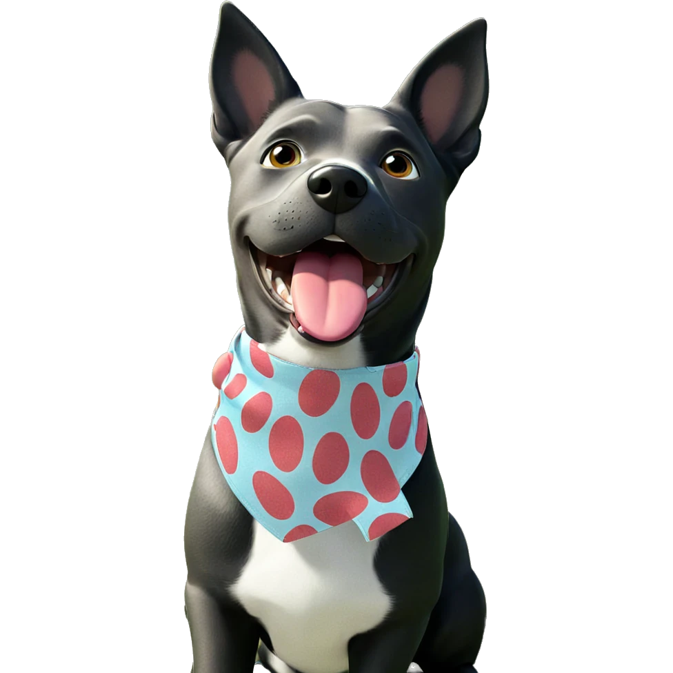 playful dog with tongue out emoji