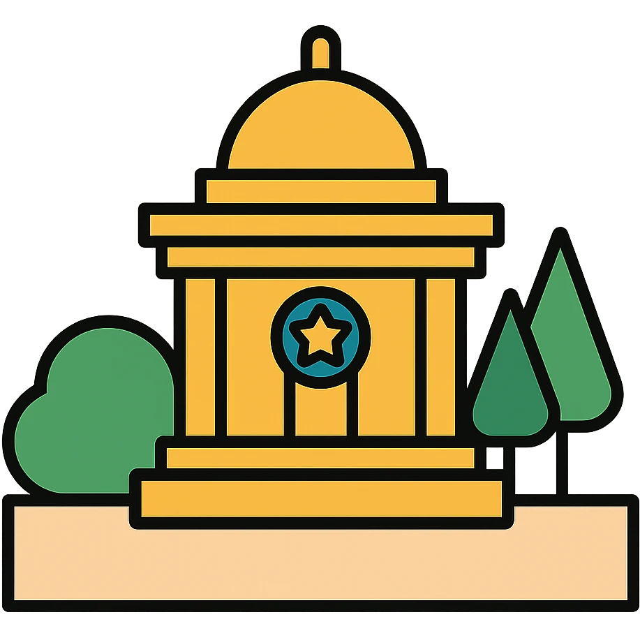 Public land and property with official landmark monument - representing Domanilité Publique emoji