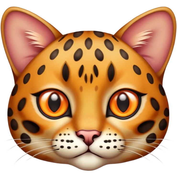 Leopard cat with spotted fur and alert expression emoji