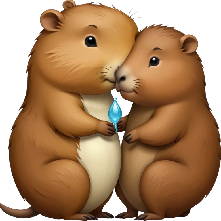 Capibara cargando un beso emoji