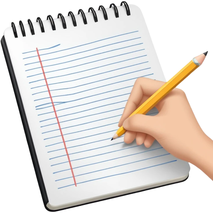 hand drawing a simple line in a notebook emoji