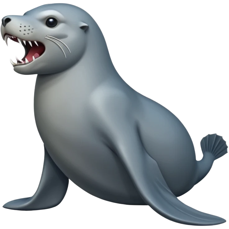 scary grey sea lion full body emoji