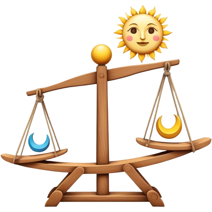 balanced seesaw with sun and moon symbols emoji