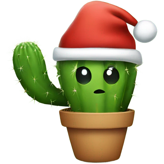 Cactus with Santa Hat emoji
