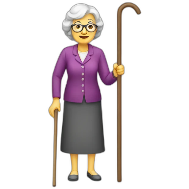 senior woman cane user emoji